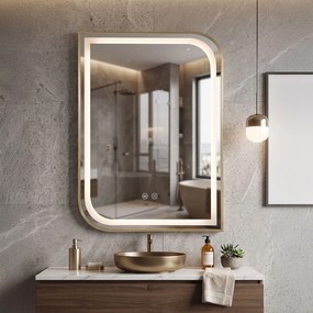 Огледало LED ZONE 80X60  GOLD BRUSH