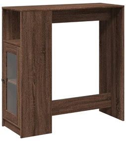 854370 vidaXL Бар маса с рафтове, кафяв дъб, 101x40x103,5 см, инженерно дърво