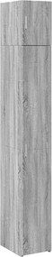 3281264 vidaXL Тесен шкаф, сив сонома, 30x42,5x225 см, инженерно дърво