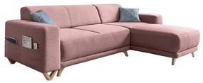 Розов разтегателен/с място за съхранение ъглов диван Classy Sophie – Miuform