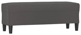349418 vidaXL Пейка, сива, 100x35x41 см, изкуствена кожа