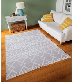 Памучен килим в бяло и сиво , 60 x 100 cm Duo - Oyo home