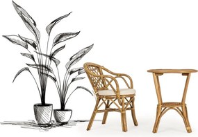 Градински стол от масивно дърво/ратанов в естествен цвят Athina – Bizzotto