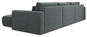 Тъмносив разтегателен ъглов диван с място за съхранение (U форма) Kapua – Makamii