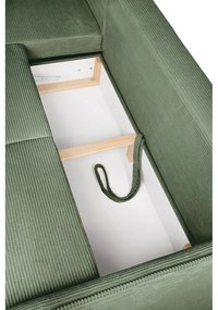 Светлозелен сгъваем ъглов диван от рипсено кадифе (ляв ъгъл) Tori – Bonami Selection