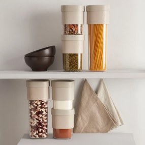 Буркан за съхранение с допълнителна приставка Lekue Beige 1010216, 600-850 мл, -15/+80°C, Полипропилен, Бежов