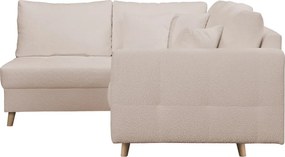 Бежов ъглов диван от плат букле (ляв ъгъл) Ariella - Ropez