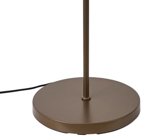 Подова лампа Hotel Chic тъмен бронз с кехлибарено стъкло 2 светлини - Stavelot