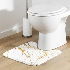 Бял/златист килим за баня 45x45 cm Aquamarbre – douceur d'intérieur