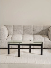 Черна масичка за кафе със стъклен плот 55x105 cm Kob – noo.ma