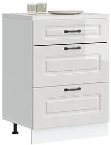 854281 vidaXL Кухненски шкаф "Kalmar" с висок гланц, бяло, инженерно дърво