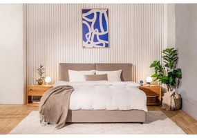 Двойно тапицирано кафяво-сиво легло с място за съхранение и включена подматрачна рамка 180x200 cm Myra Pillow – Bonami Selection