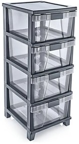 Horecano - Пластмасов шкаф за съхранение на 4-ри нива 37x44.5xh90см антрацит HOME-(TRN-071-04)