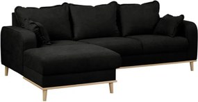 Черен ъглов диван (ляв ъгъл) Beata - Ropez