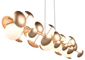 Висяща лампа със стъклен абажур в златисто-бяло Bubble - Trio Select