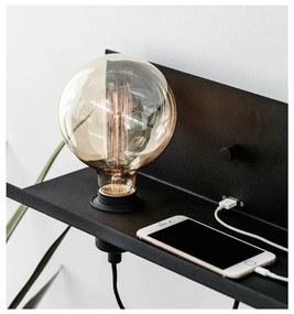 Черна стенна лампа с USB станция за зареждане Multi - Markslöjd