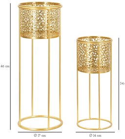 Метални стойки за цветя 2 бр. ø 17 cm (височина 46 cm) Nat – Mauro Ferretti