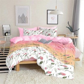 Спално бельо от памук Ранфорс - Цветя в розово от PNG