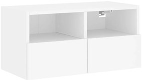 836854 vidaXL Стенен ТВ шкаф, бял, 60x30x30 см, инженерно дърво
