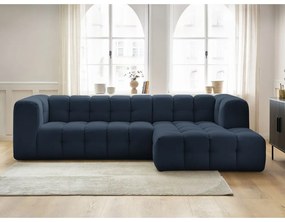 Тъмносин ъглов диван (десен ъгъл) Cloud – Bobochic Paris