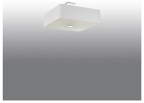 Бяло осветително тяло за таван със стъклен абажур/с текстилен абажур 45x45 cm Kortez – Nice Lamps