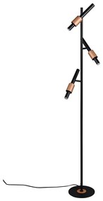 LED подова лампа в черен и бронзов цвят (височина 150 cm) Ikaris – Trio Select