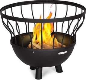 Blumfeldt Nantai 3 в 1, огнище с грил и маса, Ø 66 см, скара за барбекю: Ø 50 см, стомана, бамбуков плот