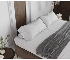 Бежово тапицирано двойно легло с място за съхранение 200x200 cm Tate – Maison de Rêve