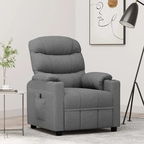 3143491 vidaXL Електрически наклоняем стол, светлосив, текстил