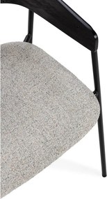 Черни/бежови тапицирани трапезни столове в комплект с подлакътници 2 бр. Cora – MOME