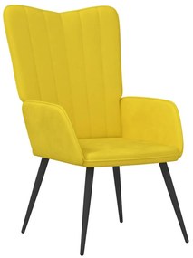 327684 vidaXL Релаксиращ стол, горчица жълто, кадифе
