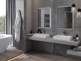 Mexen Erma осветено огледало за баня 60 x 80 см, LED 6000K, антипара, черна рамка