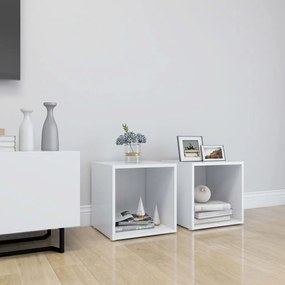 805499 vidaXL ТВ шкафове, 2 бр, бели, 37x35x37 см, инженерно дърво