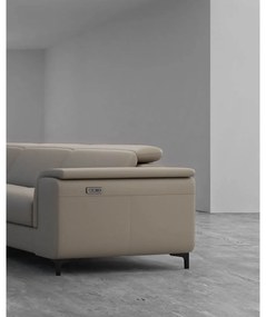 Светлокафяв ъглов диван от естествена кожа (ляв ъгъл) Brito - MESONICA
