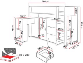 Многофункционално легло Konkret I-Gkri-Fusiko