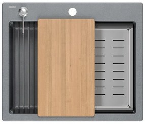 гранитна мивка KURT 110 Grey Metallic