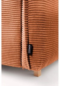 Оранжев сгъваем ъглов диван от рипсено кадифе (ляв ъгъл/"U" форма) Tori – Bonami Selection