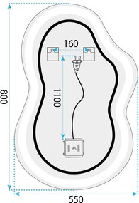 Огледало LED UNO 80x55 cm