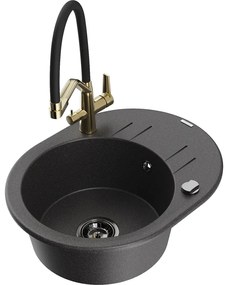 Mexen Kevin гранитна кухненска мивка с 1 отделение с кухненски смесител Duo,