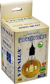 LED крушка VIVALUX FLICK DECO LED, 4W, ø95, E27, 2200K