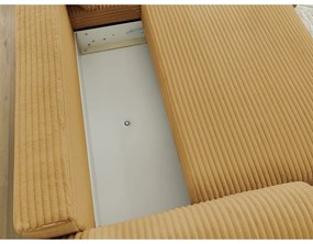 Разтегателен ъглов диван от рипсено кадифе в цвят горчица (десен ъгъл) Lucien – Bobochic Paris