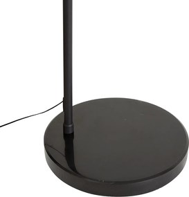 Дизайнерска дъгова подова лампа черна с LED 3-степенно димиране - Anello