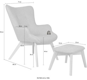 Сив фотьойл с табуретка Niko – Ropez