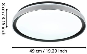 Черно LED осветително тяло за таван SELUCI – EGLO