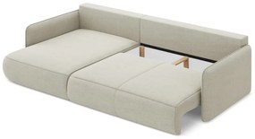 Кремав разтегателен ъглов диван с място за съхранение (ляв ъгъл) Nanea – Makamii