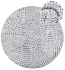 Светлосив кръгъл килим ø 160 cm Panglao New York Light Grey – Elle Decoration