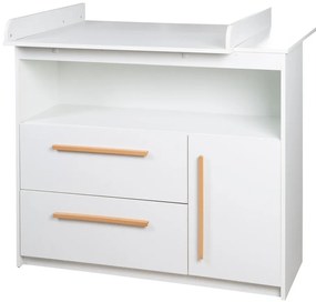 Бял нисък детски скрин 107x98 cm Lilo – Roba