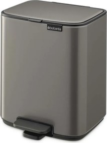 Кош за боклук Brabantia Bo Pedal 1010127, 7 л, Плавно затваряне, Гумирана основа, Тъмносив