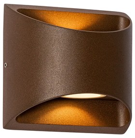 Модерна външна стенна лампа ръждиво кафява с LED 2-светлина IP54 - Mal