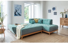 Тюркоаз разтегателен ъглов диван (десен ъгъл) Dazzling Daisy – Miuform